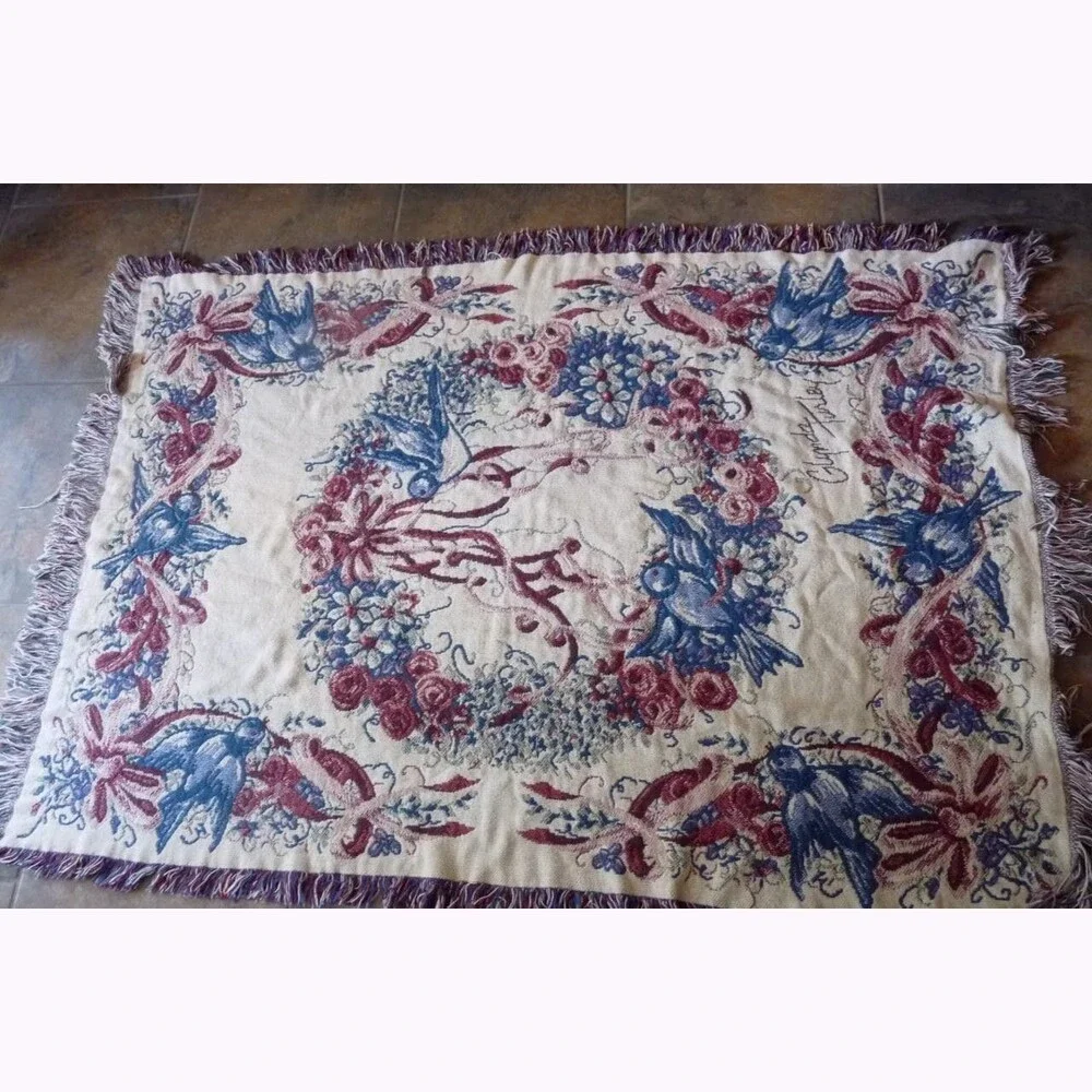 Glynda Turley Simply Country Tapestry Throw Blanket soft woven cotton 68X48